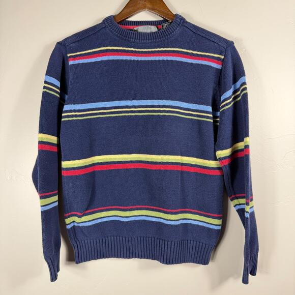 Oscar de la Renta Other - Oscar De La Renta Men's Size Medium Navy Blue with Stripes Heavy Knit Sweater